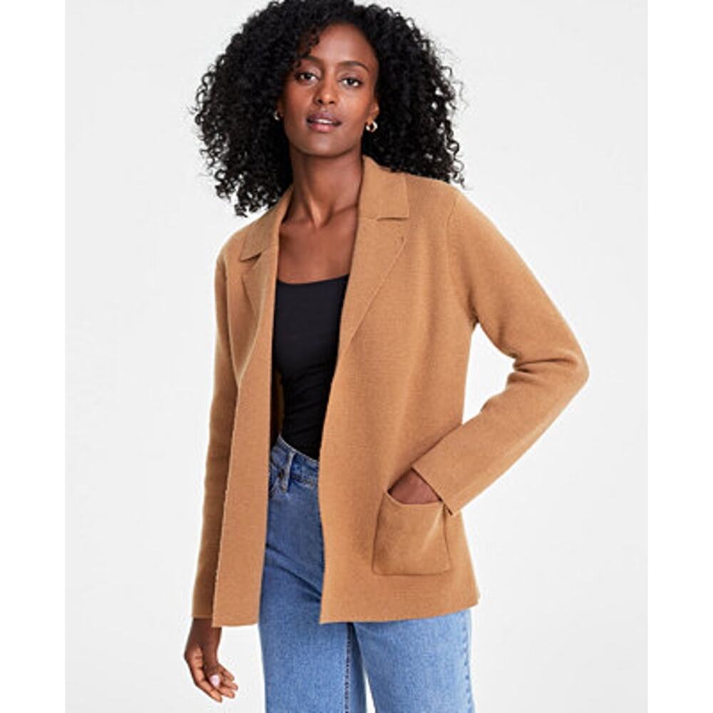 NWT J. Crew Sophie open front sweater blazer tan wool blend Women's size Small
